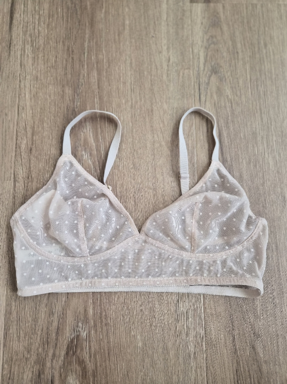 Madewell Sheer Mesh Bralette in Nude SMALL